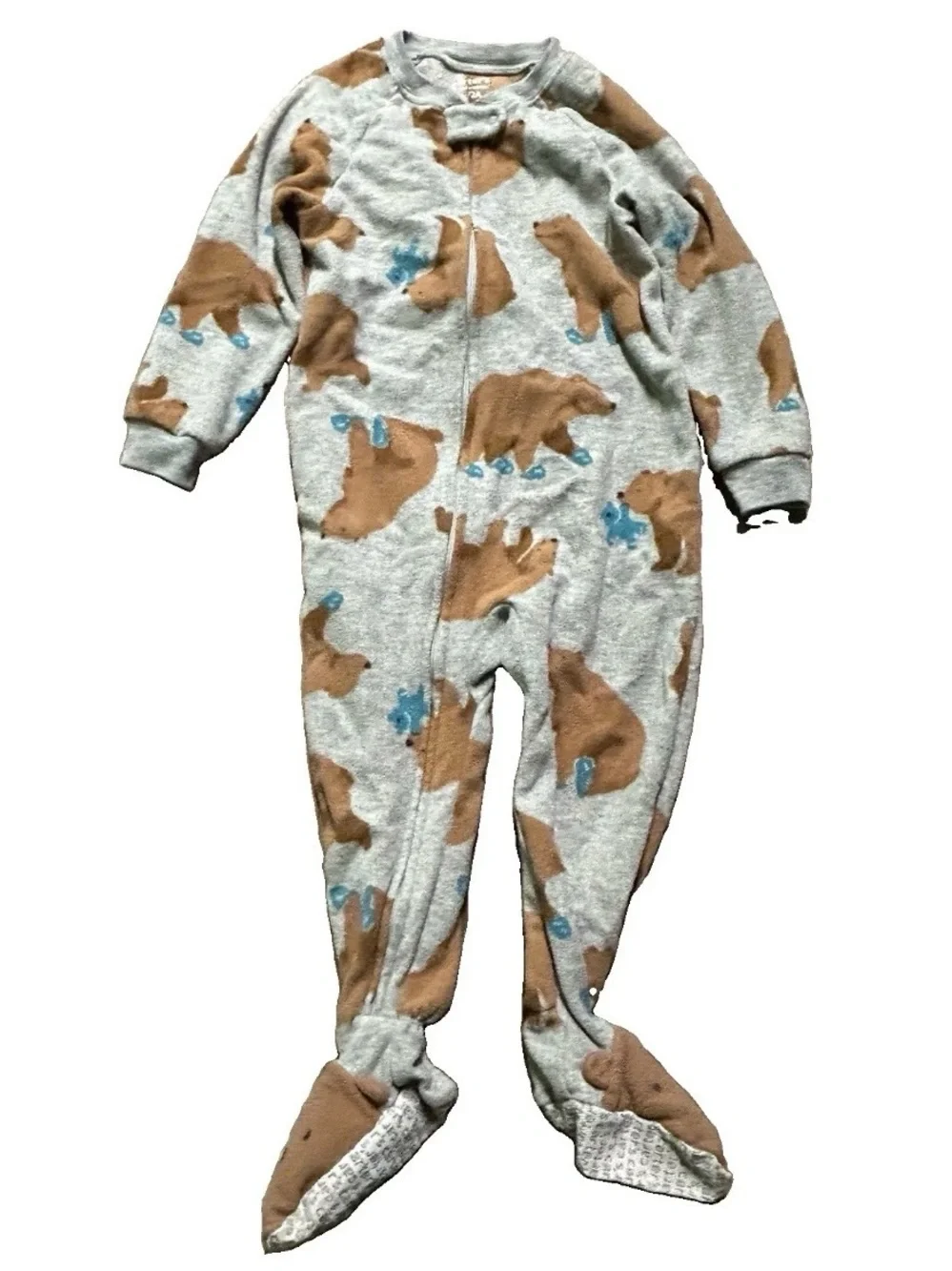 Toddler Boy Fleece Footie Pajamas Stripes Bears Size 2T